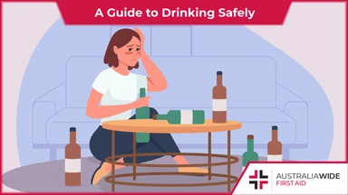 A Woman with a Hangover Surrounded by Alcohol